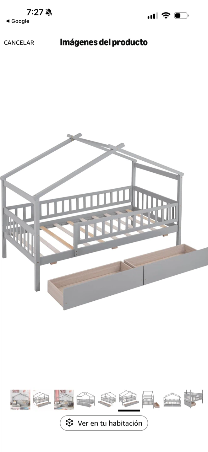 Gray House Bed Frame with Drawers twinxl - photo 2