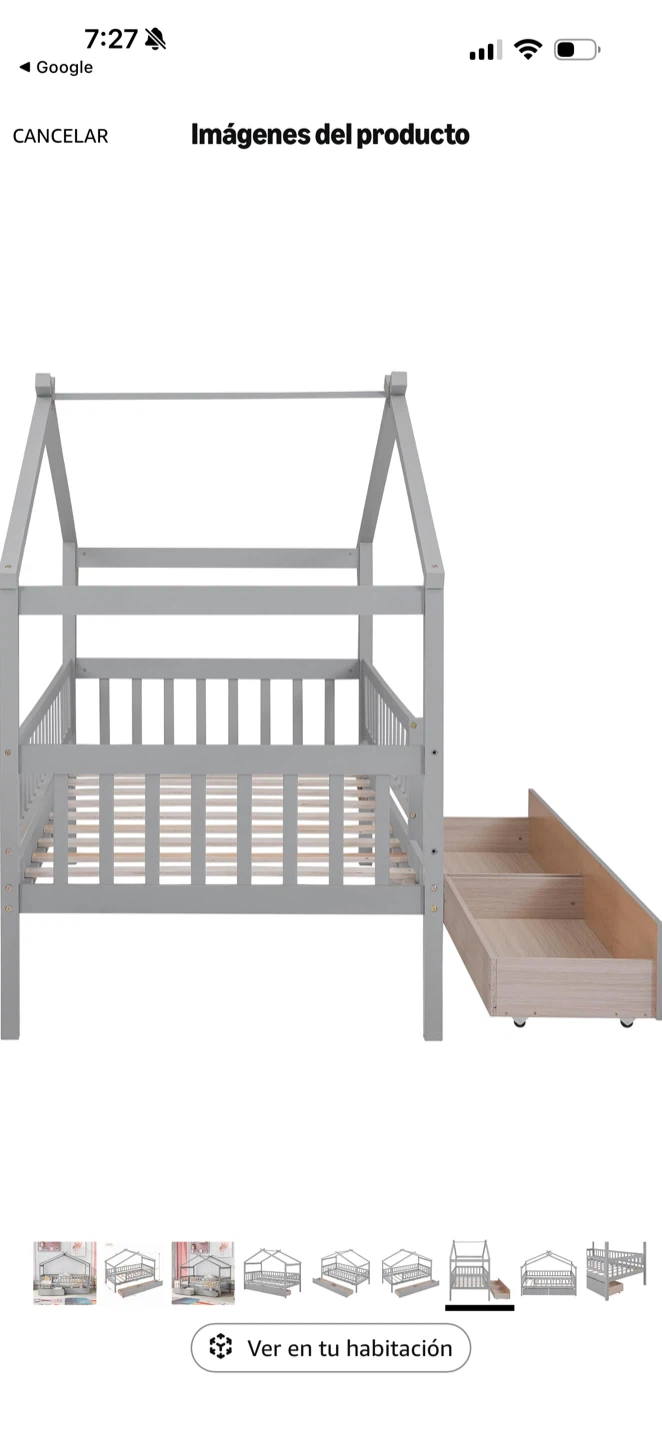 Gray House Bed Frame with Drawers twinxl - photo 3