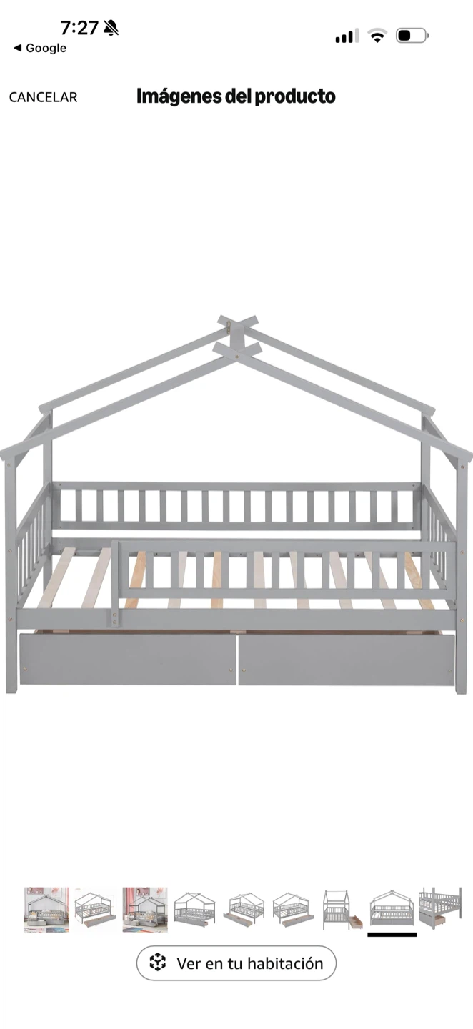 Gray House Bed Frame with Drawers twinxl - photo 4