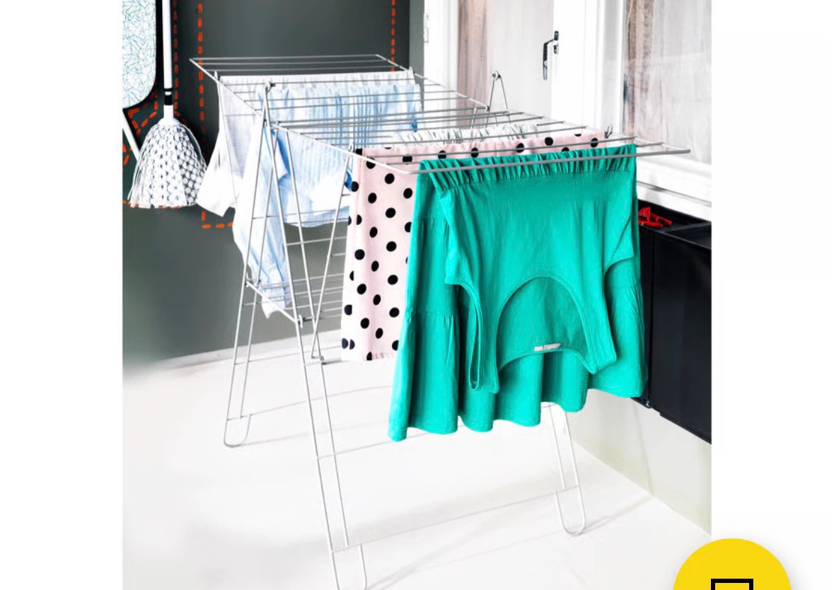 White Collapsible Laundry Drying Rack