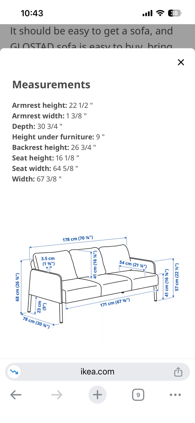 IKEA Glostad Sofa - Dark Gray - photo 3