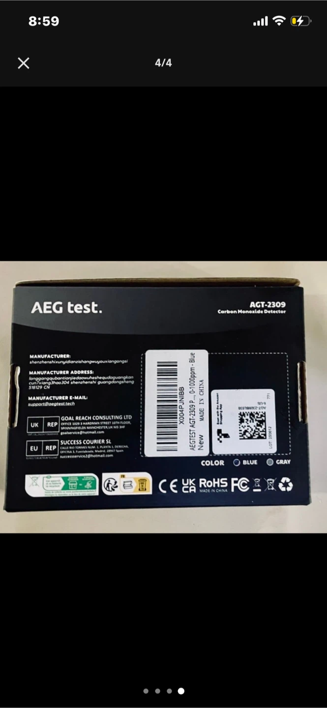 AEG test. AGT-2309 Carbon Monoxide Detector - photo 4