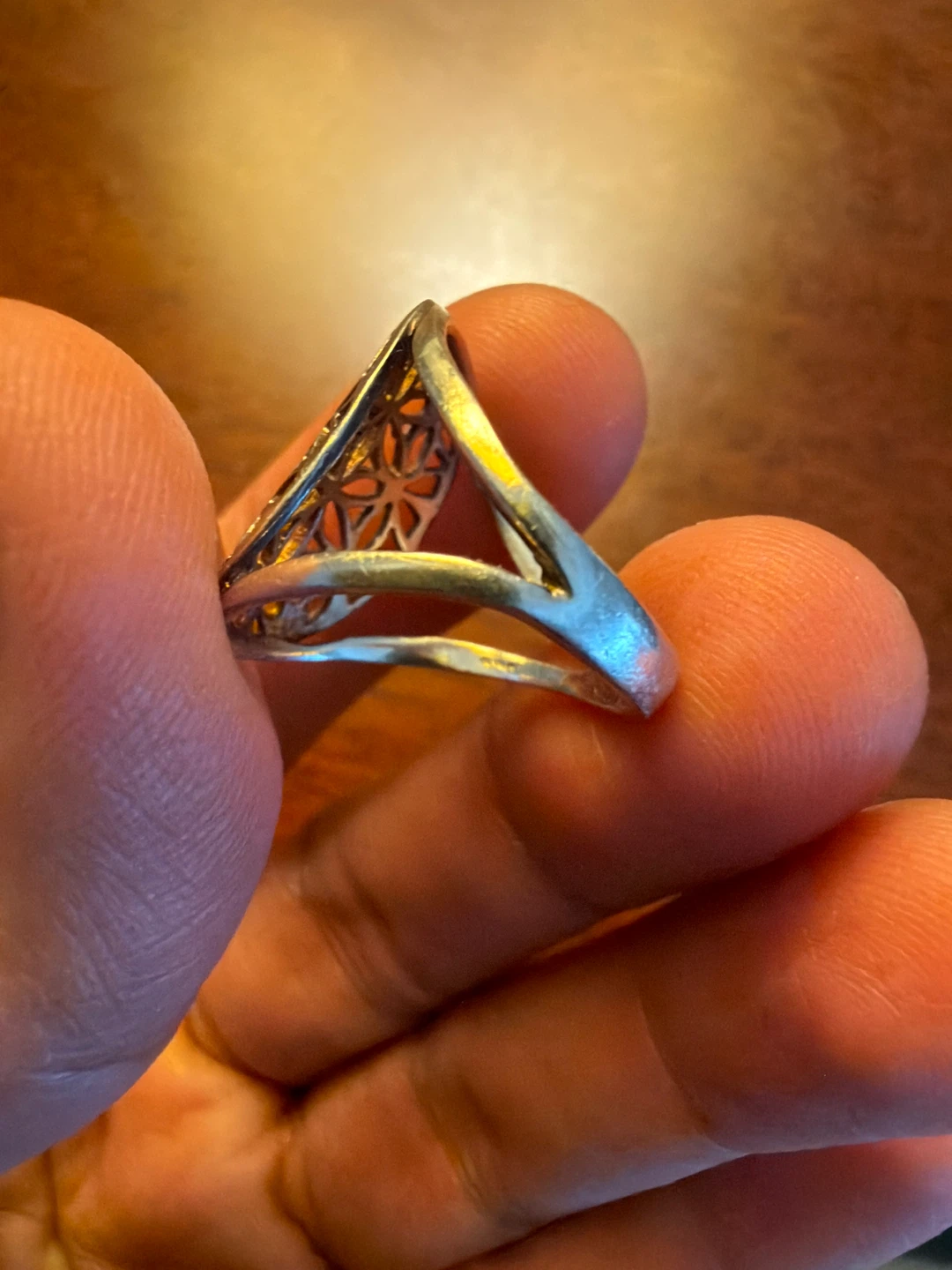 Silver Filigree Ring - Size 6 - photo 4