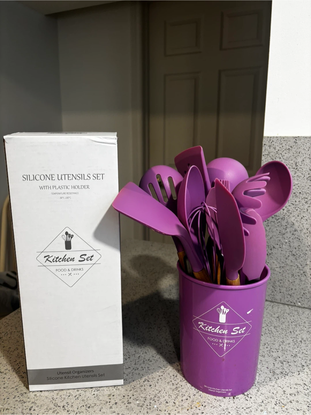 Silicone Kitchen Utensils Set with Holder - photo 2