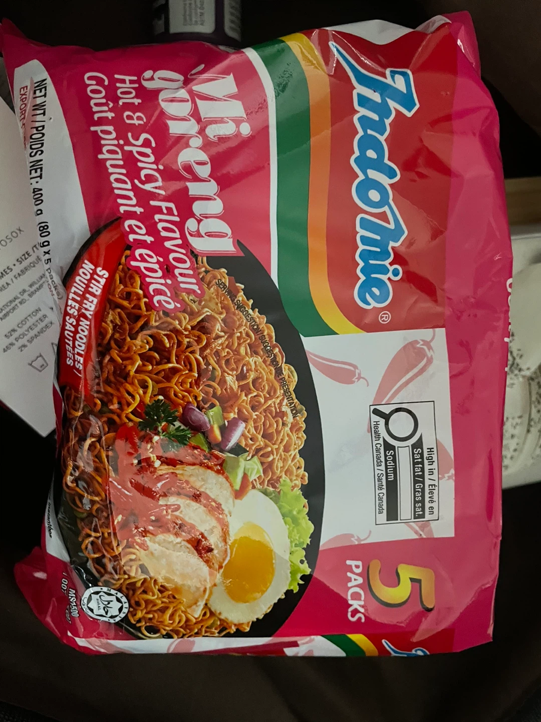 Indomie Mi Goreng Hot & Spicy Flavour Stir Fry Noodles (5 Packs)