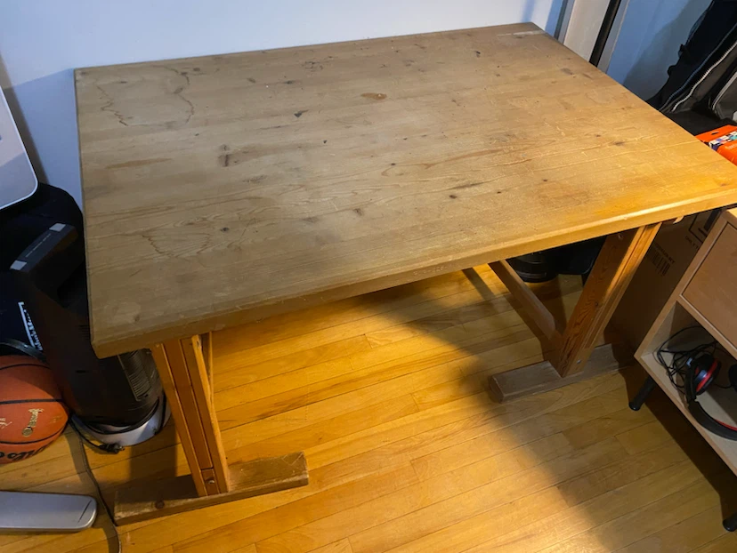 Solid Wood Study Desk / Workbench – Rustic Pine (47" x 31.5")