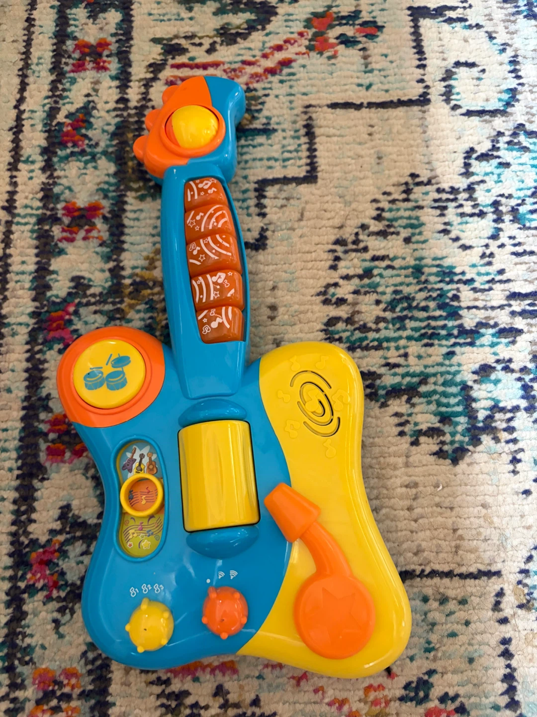 Blue and Yellow Toy Guitar
