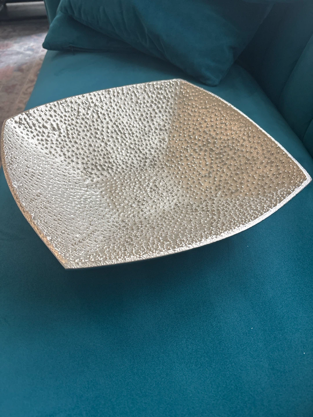 Hammered Metal Decorative Tray