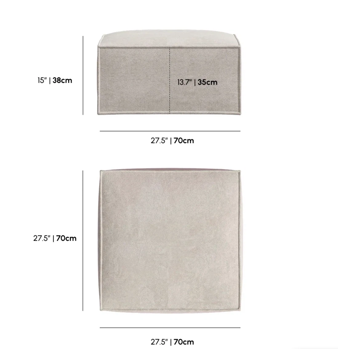 Robe Lab Square Fabric Ottoman Footstool - photo 2