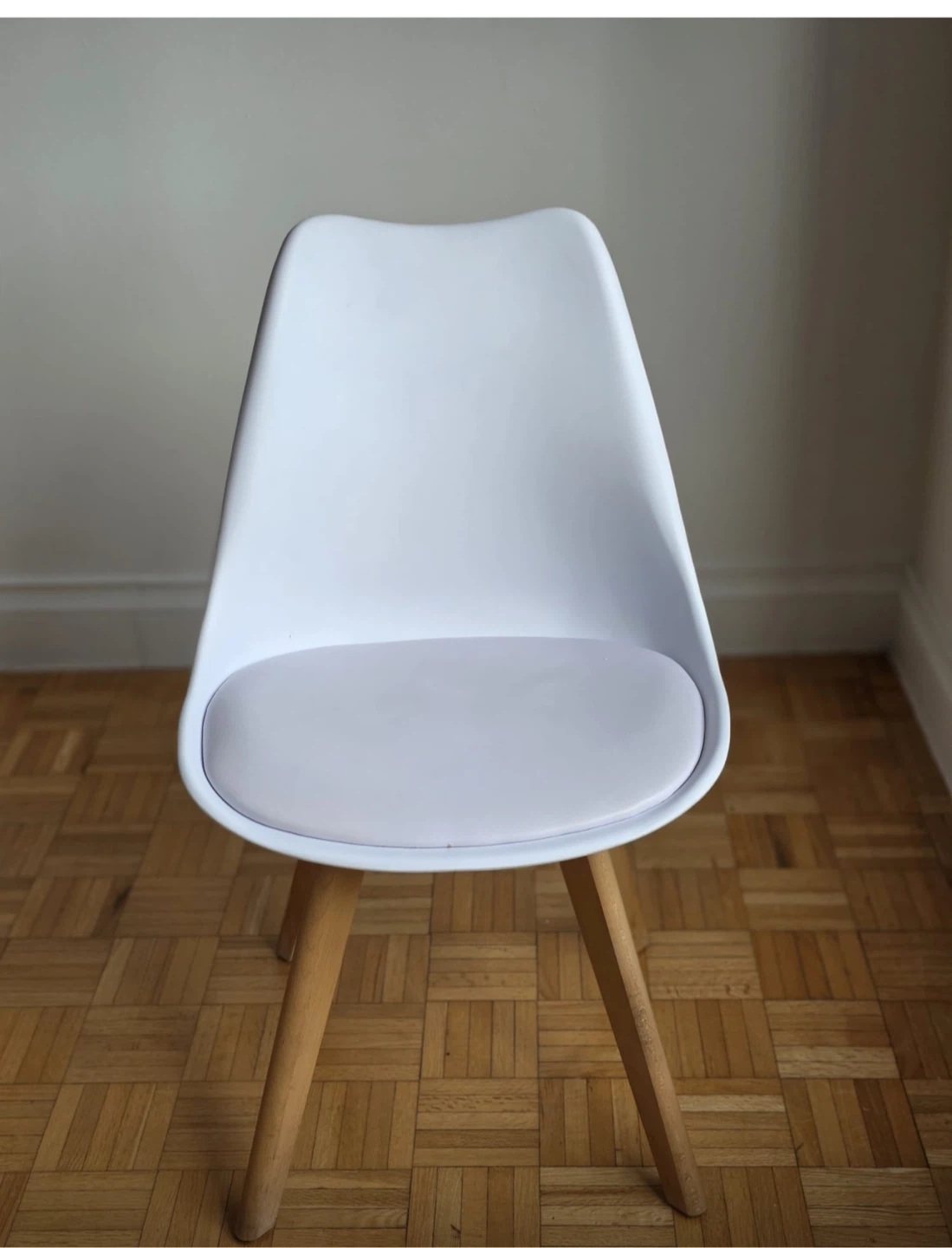 Modern White Luke Chair with Wood Legs