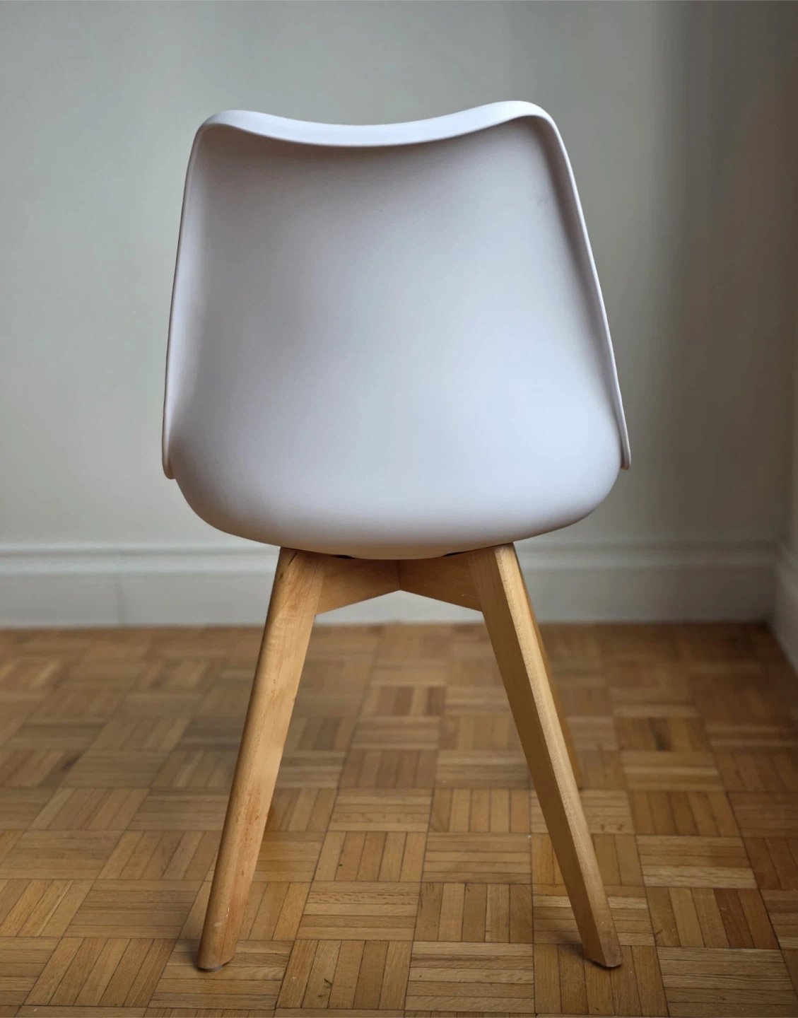 Modern White Luke Chair with Wood Legs - photo 2
