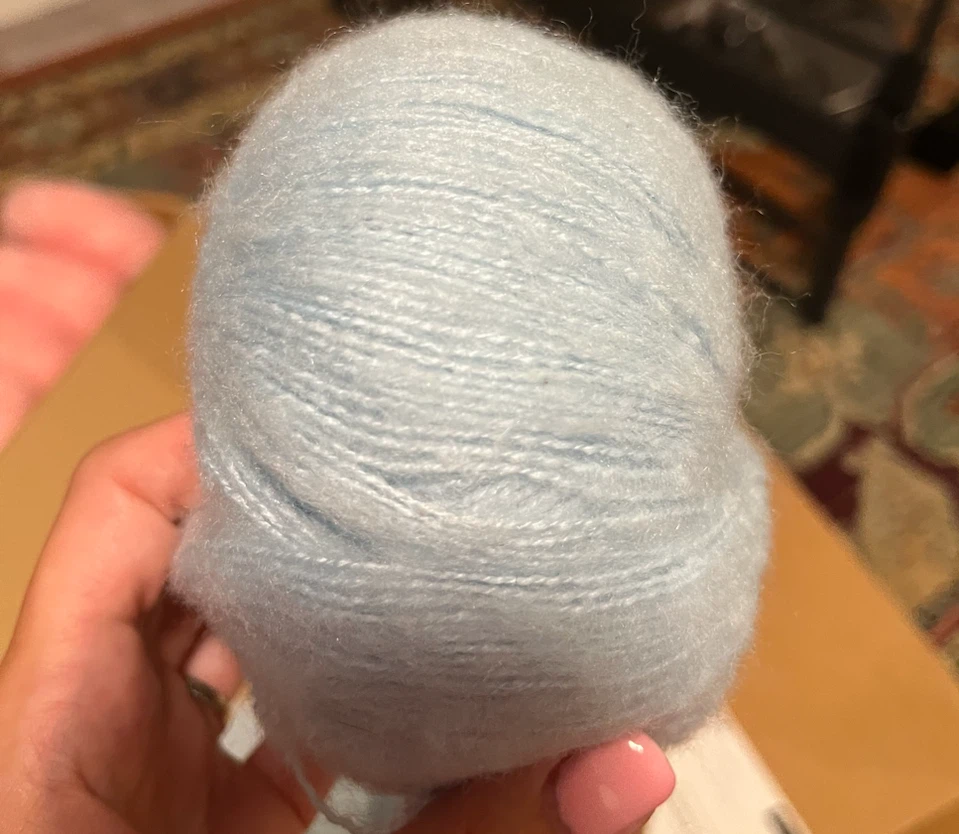 Light Blue Mohair Yarn - 5 Skeins - photo 2