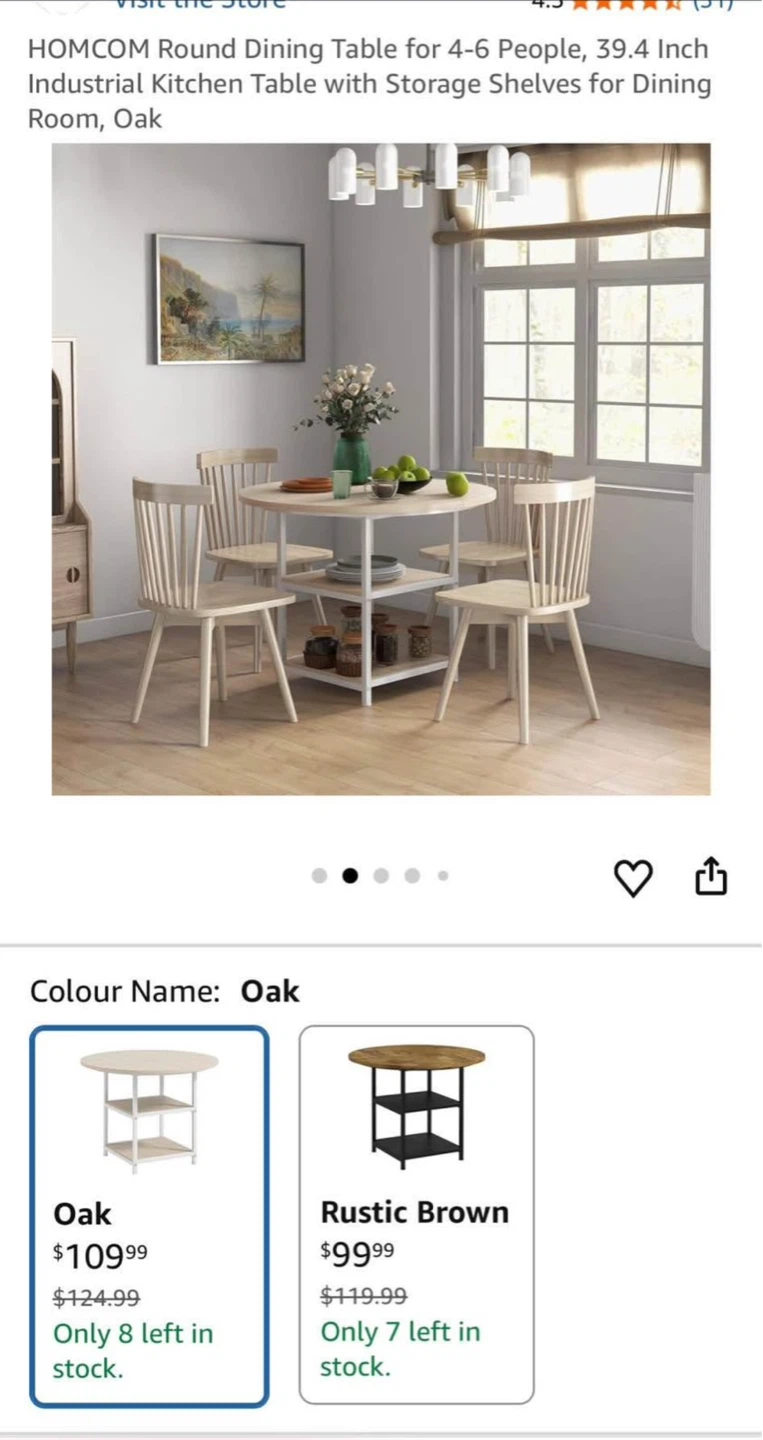 HOMCOM Round Dining Table - photo 2
