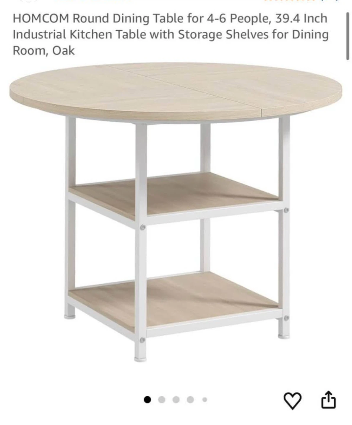 HOMCOM Round Dining Table