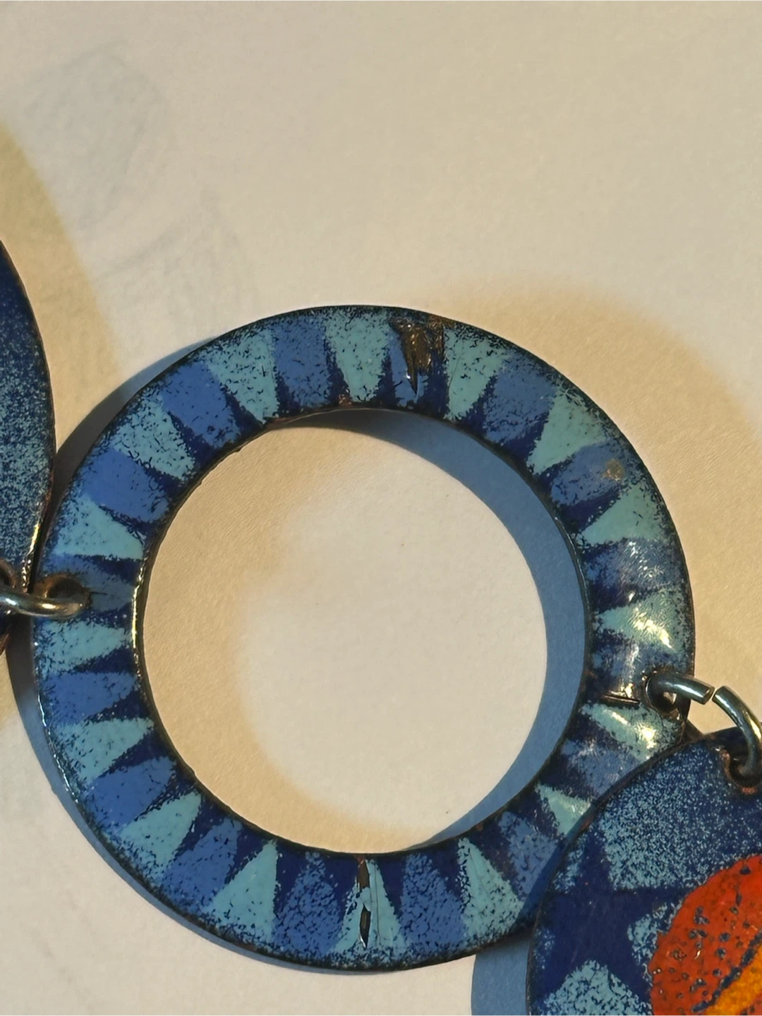 MCM Celestial Blue Enamel on Copper Tiered Necklace - photo 5