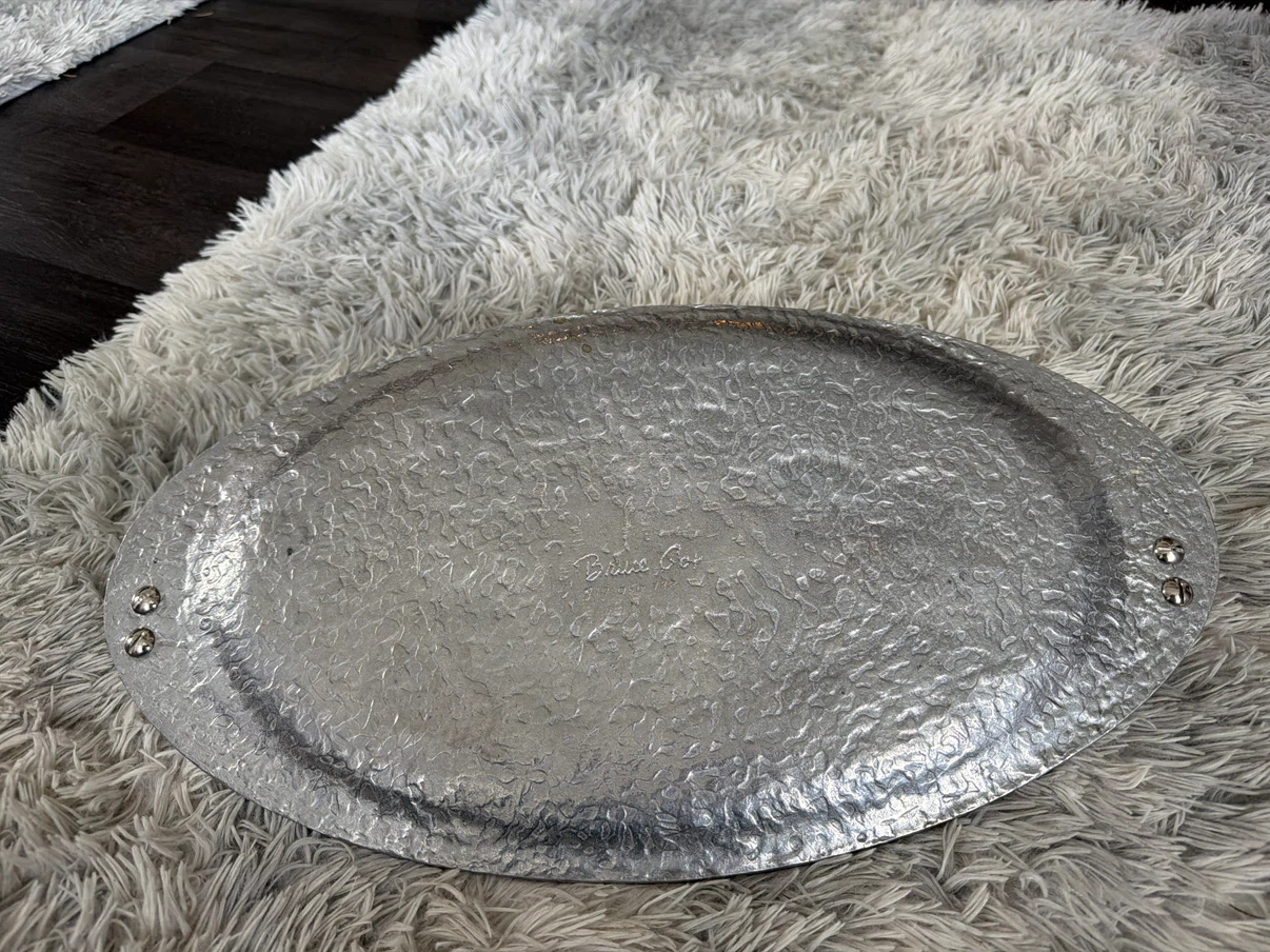 Silver Platter with Duck Head Handles - photo 3