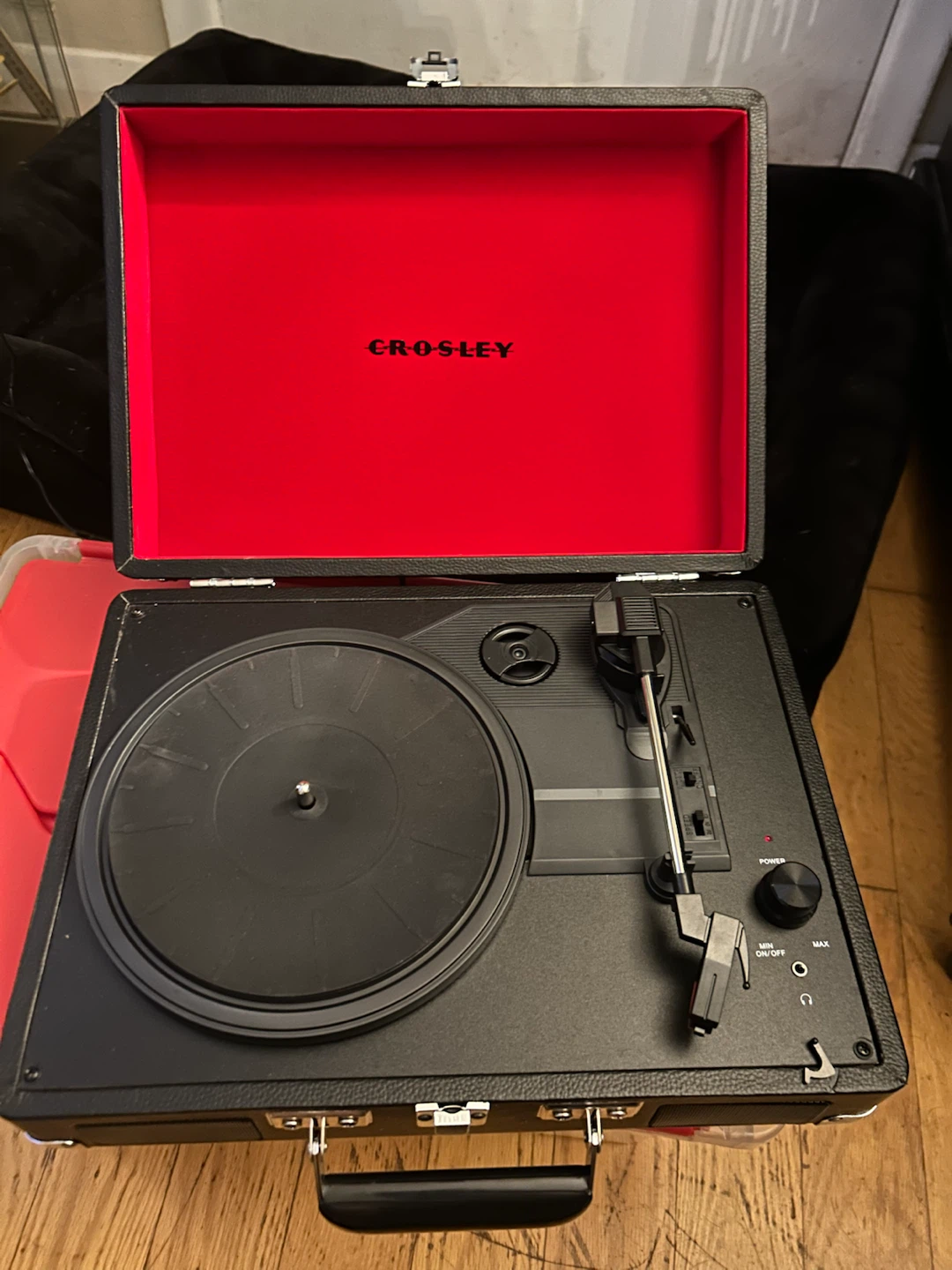 Crosley CR8005A-BK Record Player - one speaker