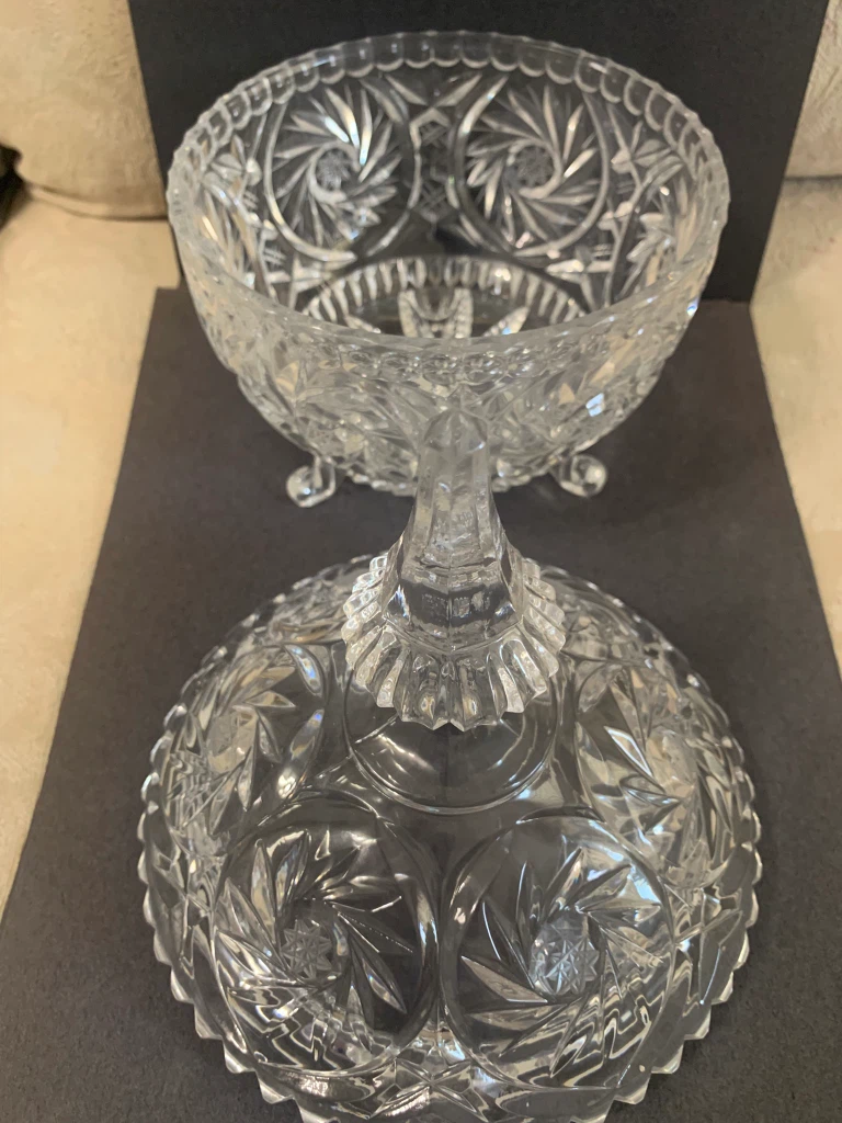 Elegant Crystal glass bowl with lid - photo 2