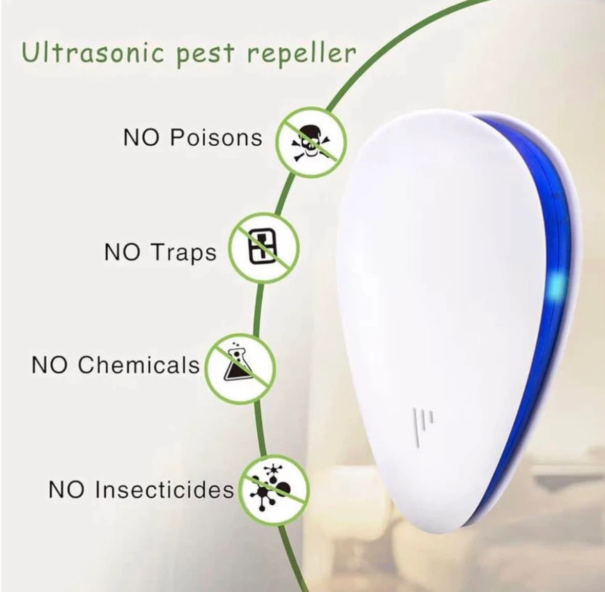 Packs Ultrasonic Pest Repeller, Pest Control Plug in - photo 2