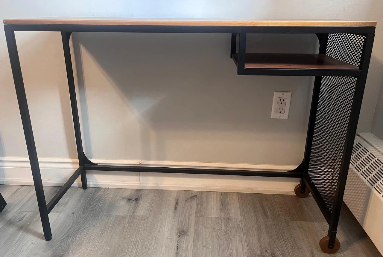 IKEA Wooden Top Desk with Metal Frame
