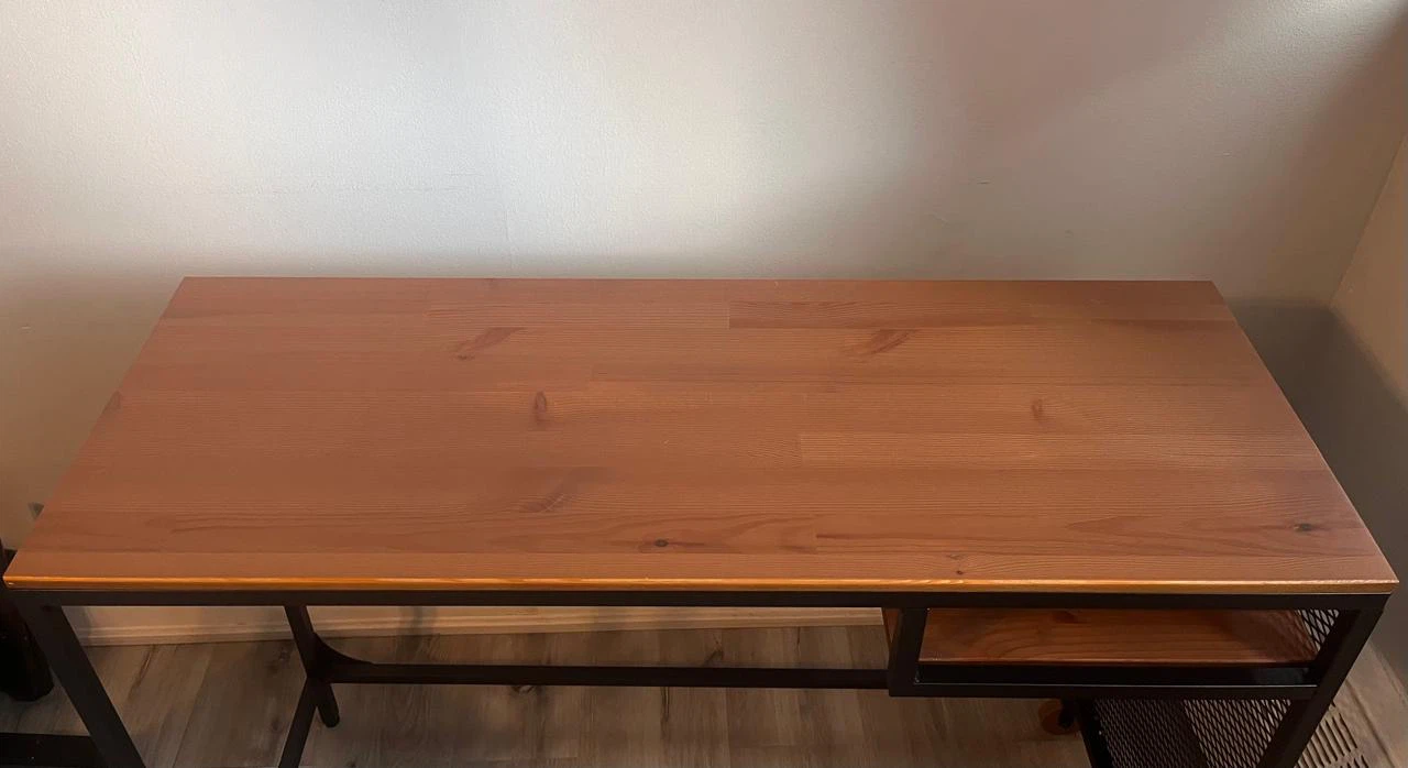 IKEA Wooden Top Desk with Metal Frame - photo 2