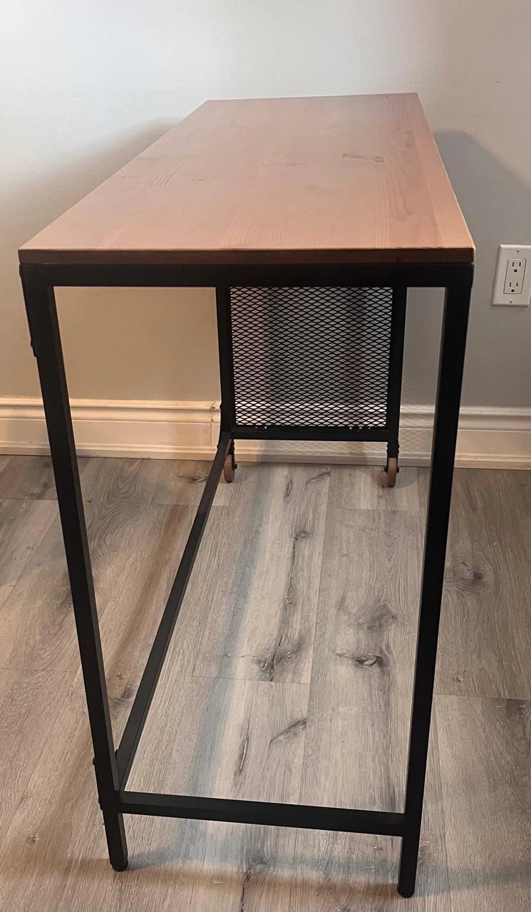 IKEA Wooden Top Desk with Metal Frame - photo 3