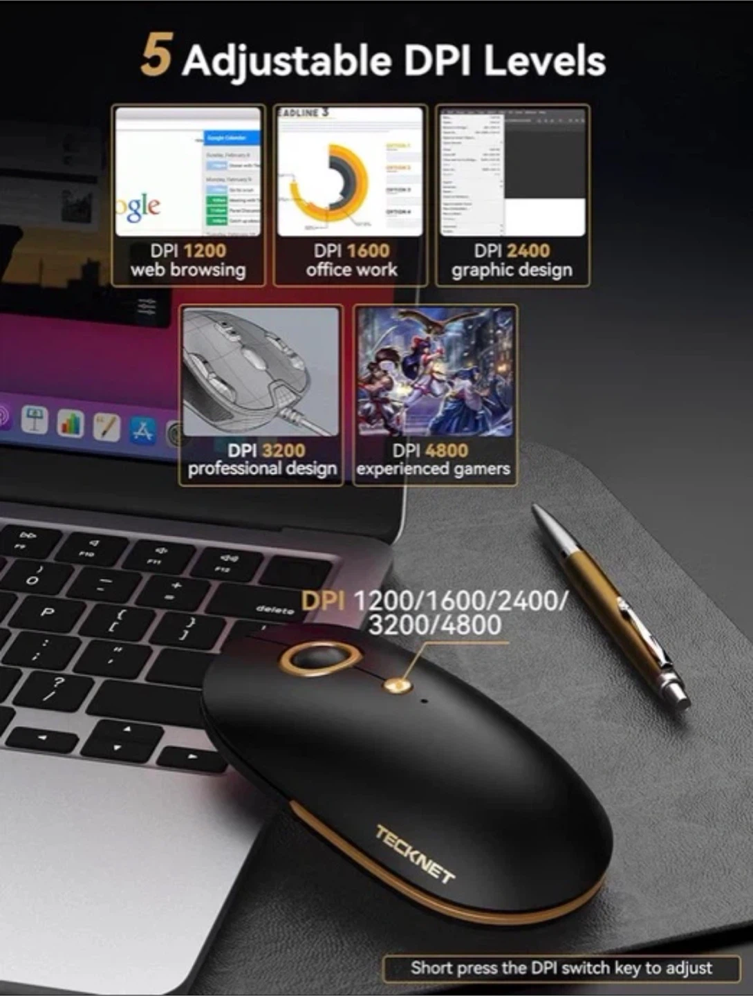 TECKNET Computer Mouse, Silent Mouse Wireless - photo 3