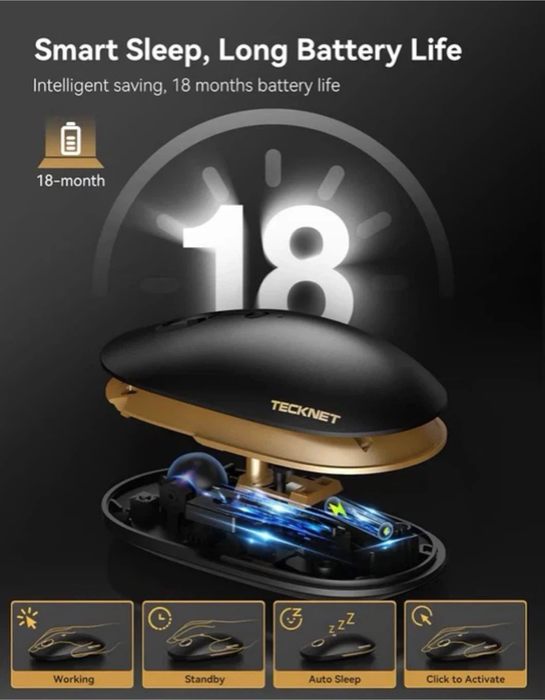TECKNET Computer Mouse, Silent Mouse Wireless - photo 5