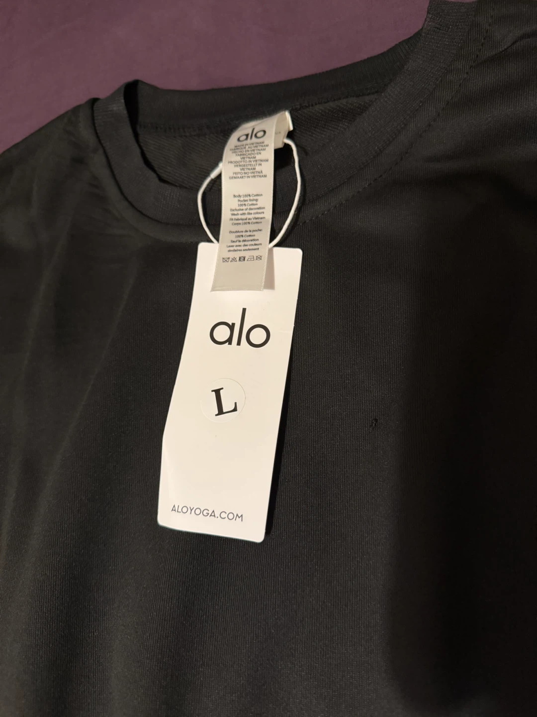 ALO Yoga Black Sweatshirt and Shorts Set Size L - photo 4