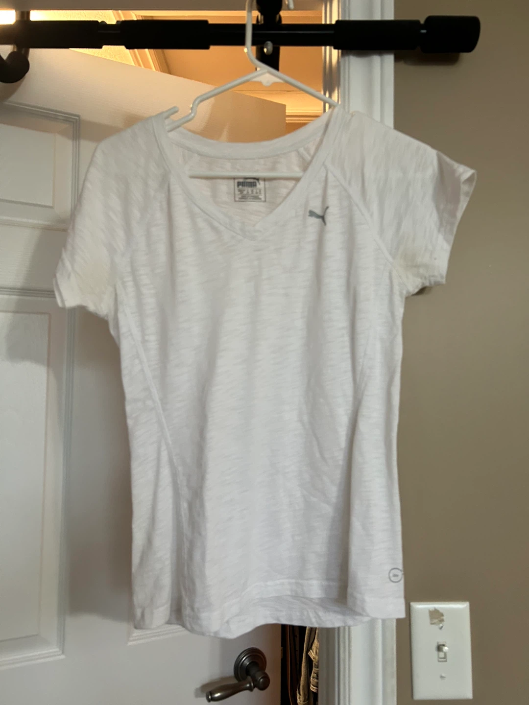 Puma Women's White V-Neck T-Shirt