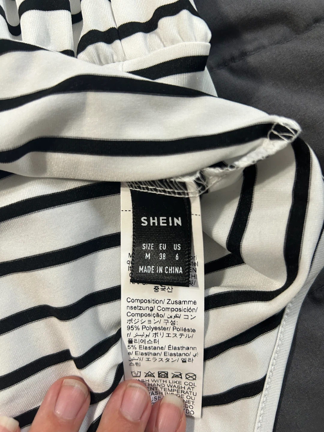 SHEIN Striped Bodysuit - Black and White - photo 2