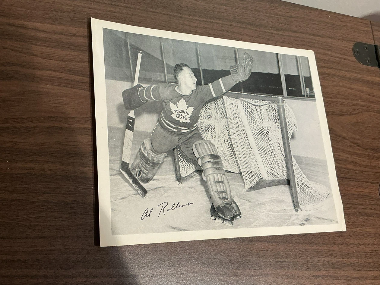 1957 Al Rollins Signed Toronto Maple Leafs Photo