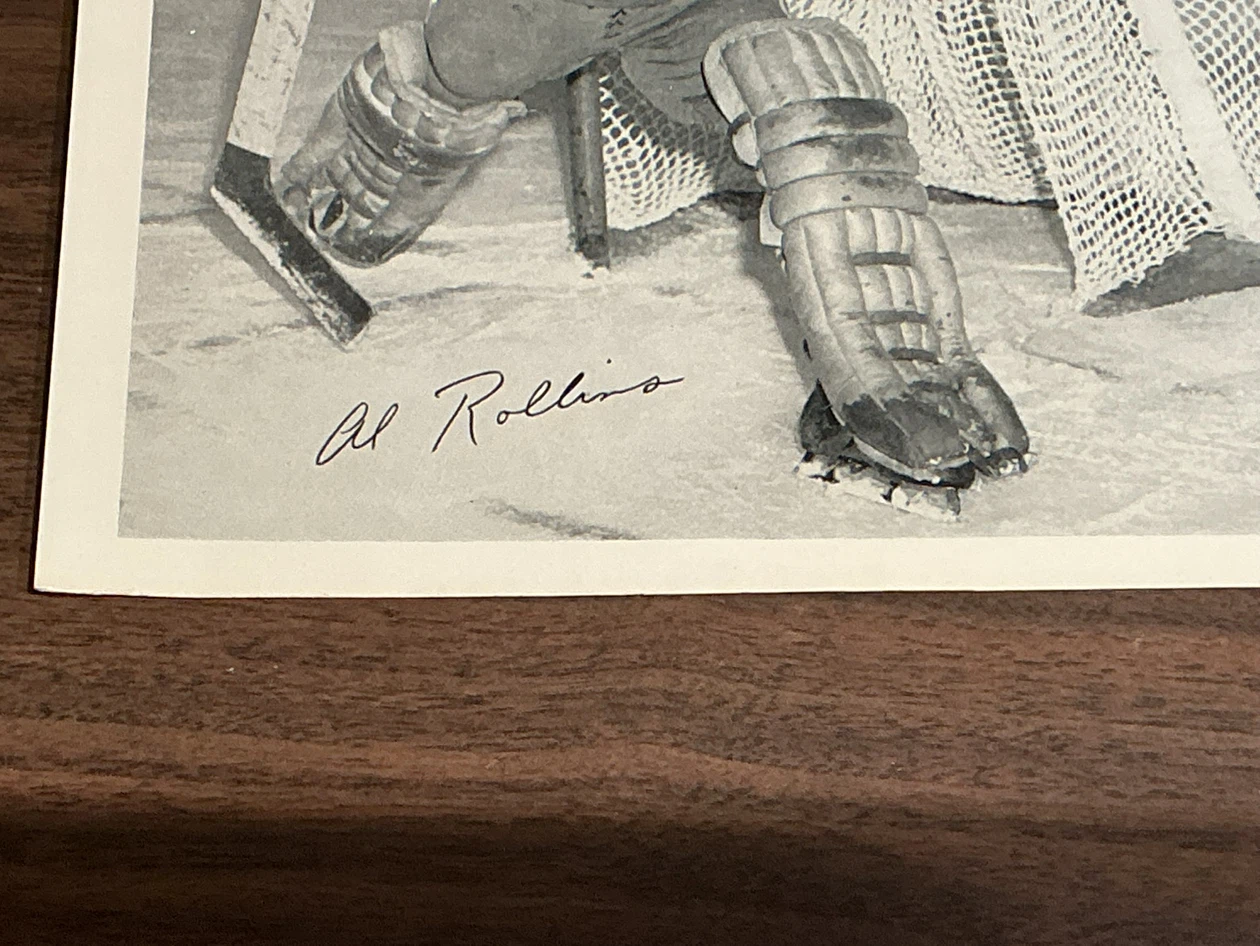 1957 Al Rollins Signed Toronto Maple Leafs Photo - photo 2