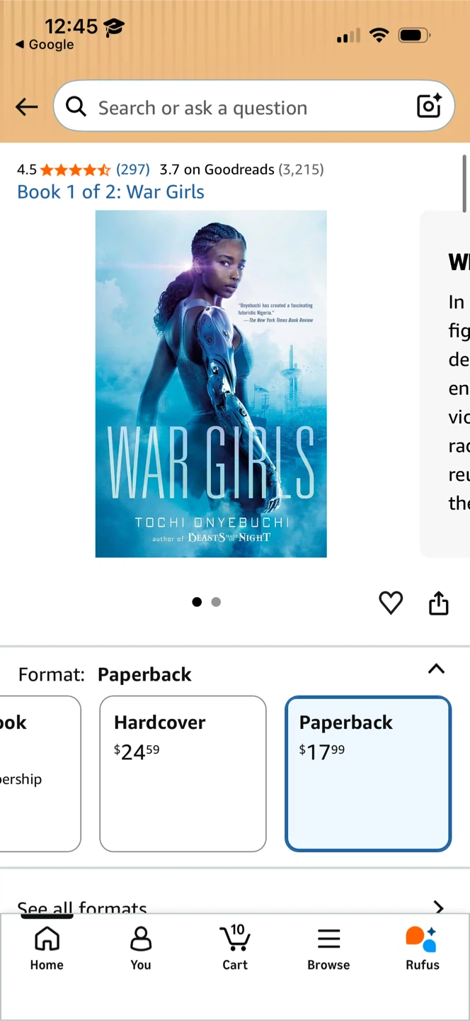 War Girls by Tochi Onyebuchi Paperback Book - photo 3