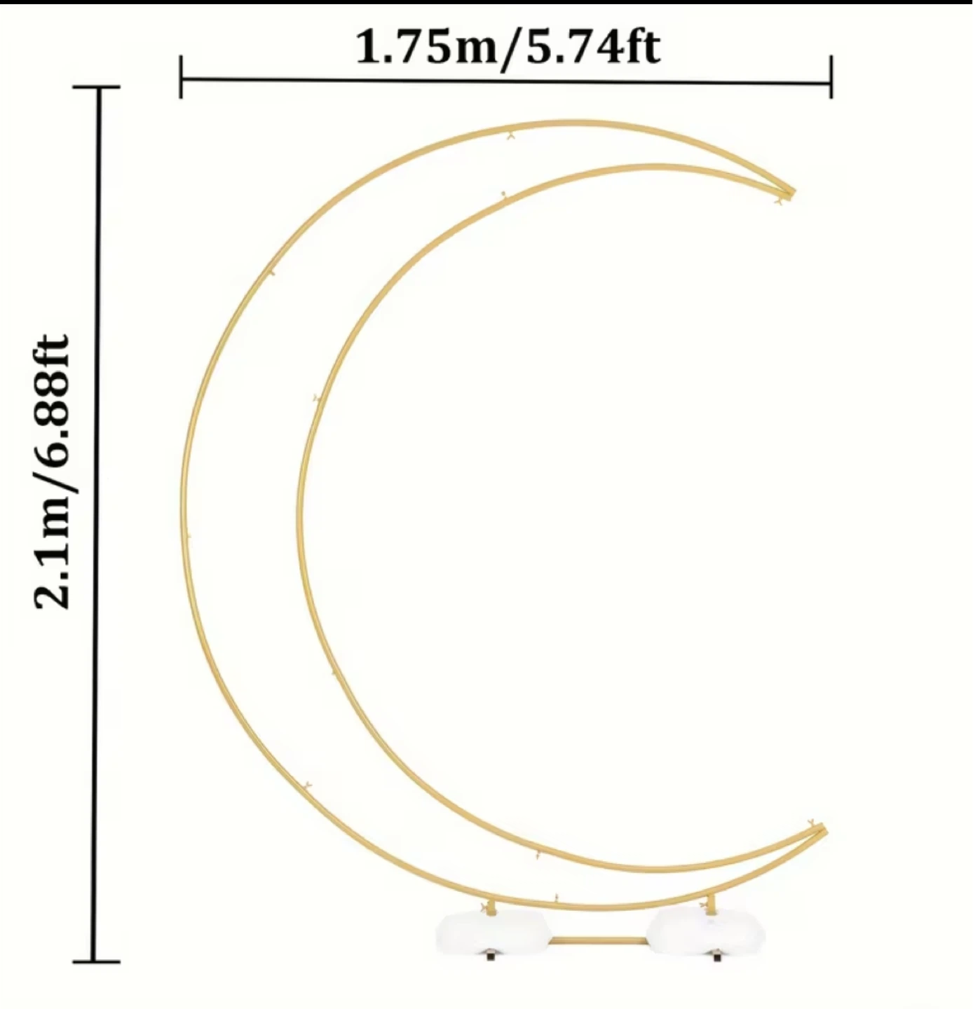 Gold Crescent Moon Arch Backdrop Stand