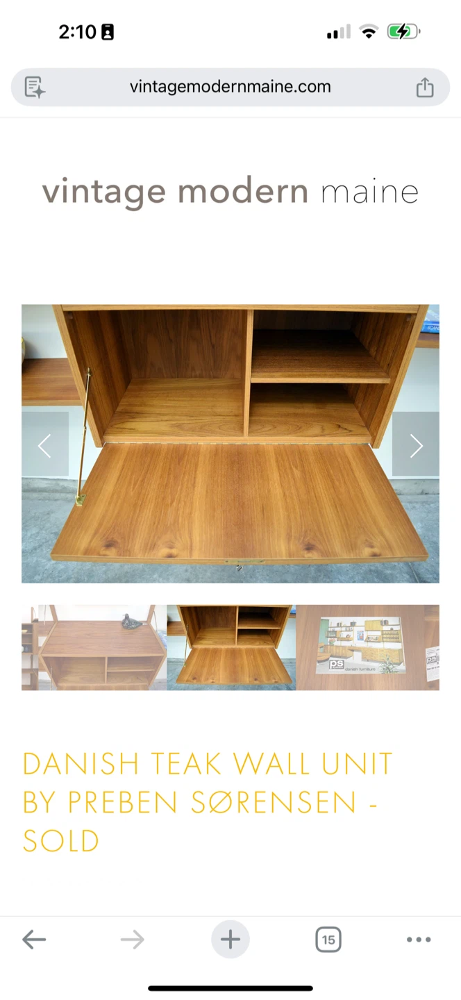 MCM Danish Teak Wall Unit desk cabinet by Preben Sørensen - photo 2