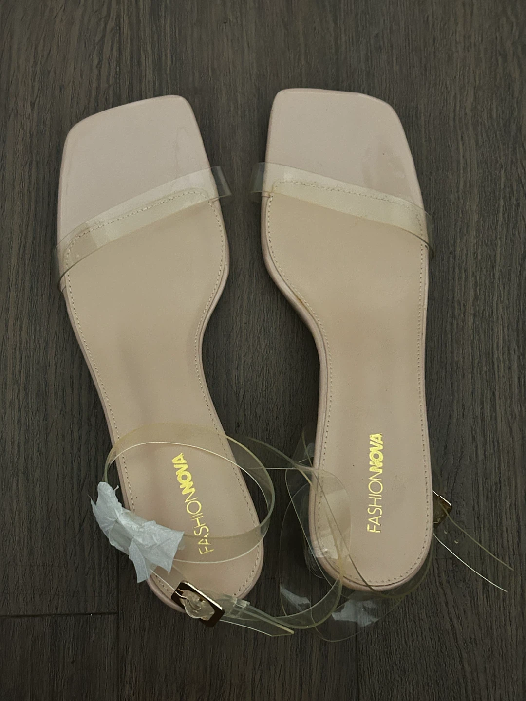 Fashion Nova Clear Block Heel Sandals