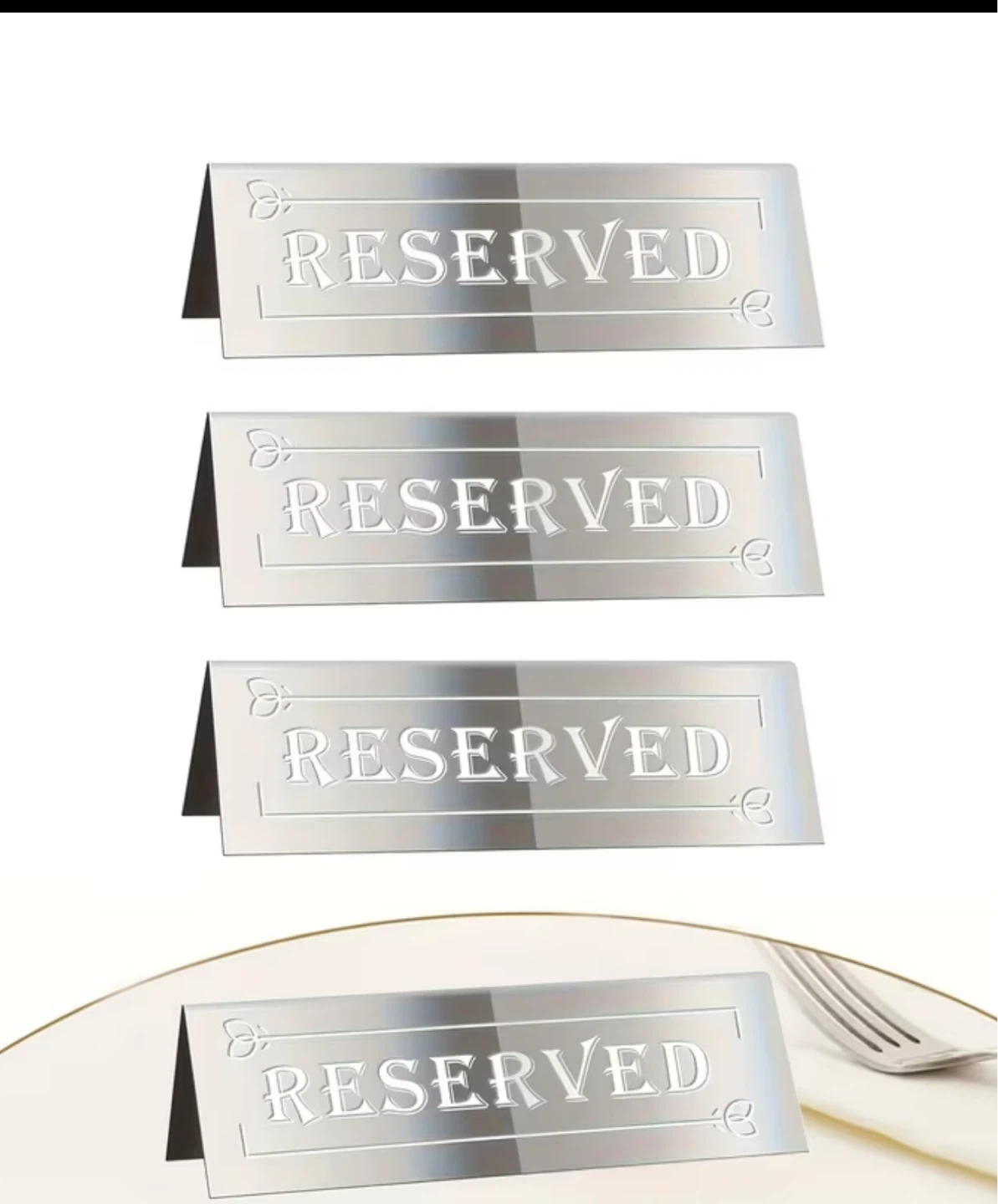 Set of 6 Reserved Table Signs