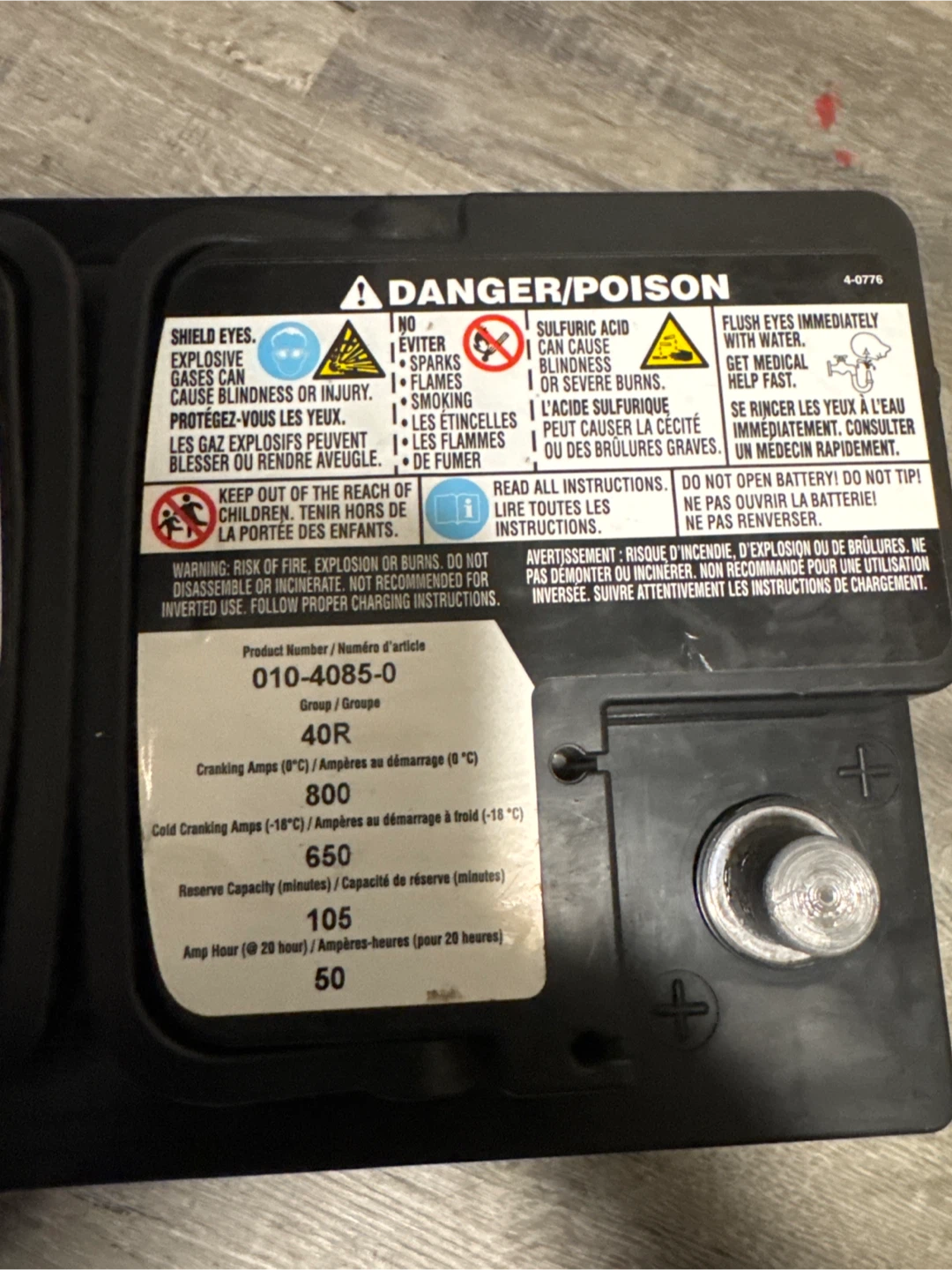 Motomaster OEplus Automotive Battery 40R - photo 3