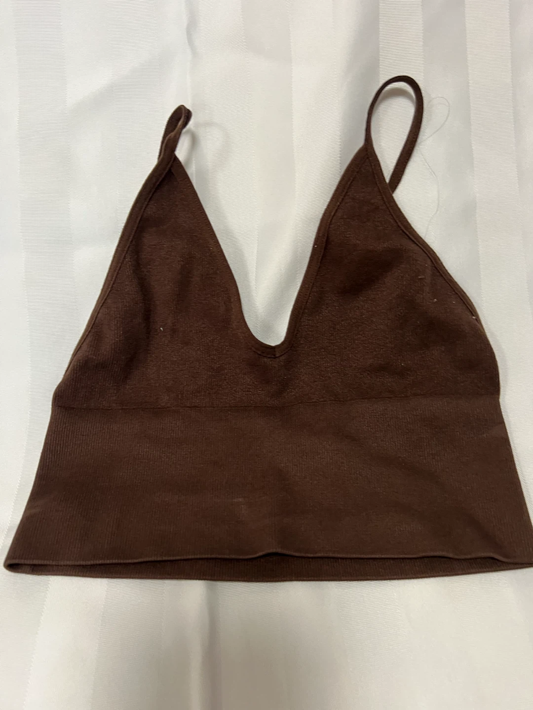 Brown Ribbed Bralette
