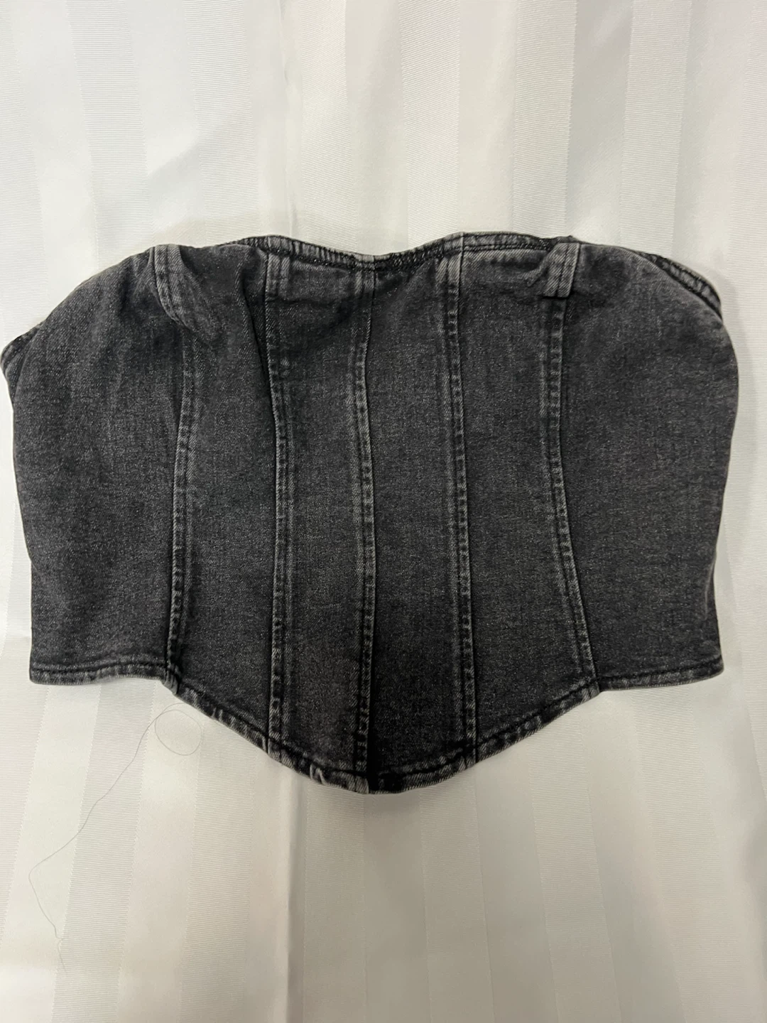 Washed Denim Corset Top