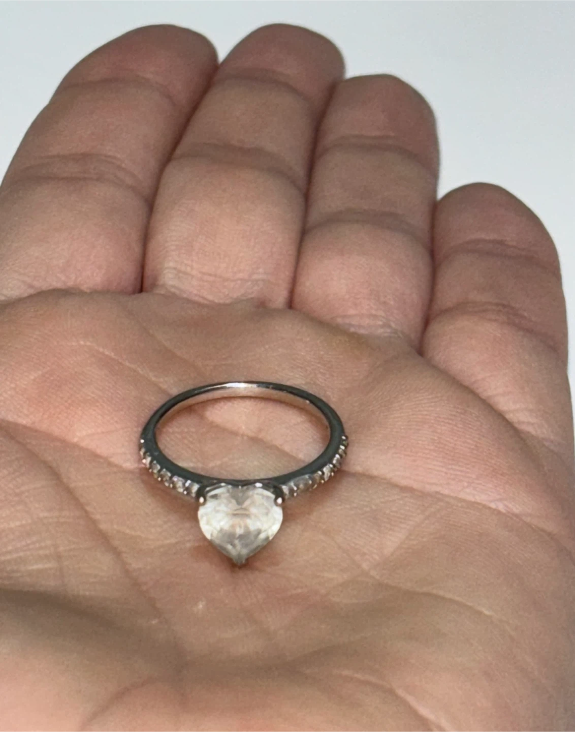 White gold heart ring - photo 3
