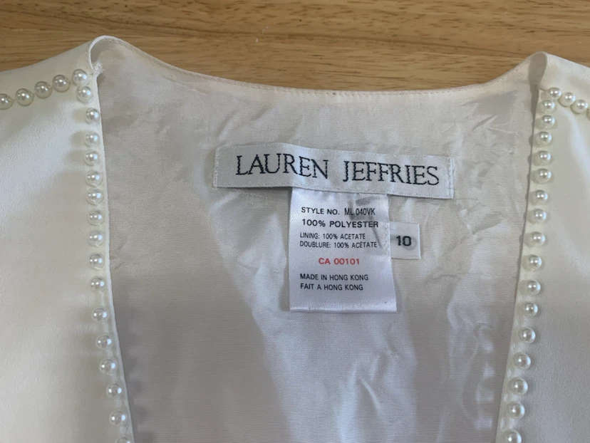 Brand new White Beaded Formal Vest Size 10 - photo 3