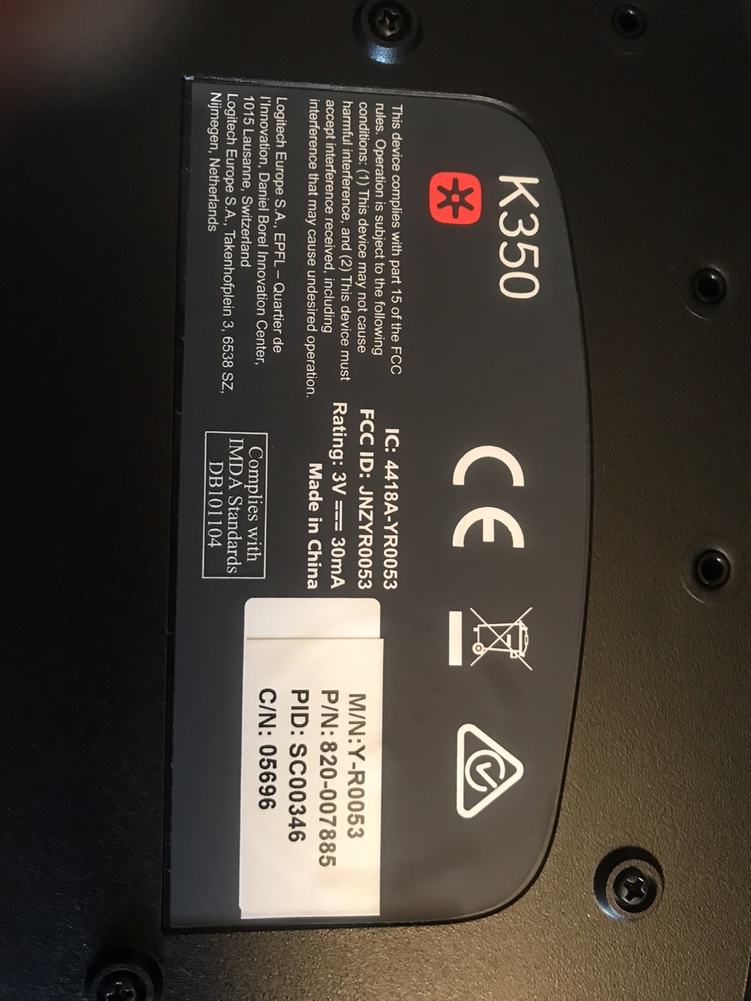 Logitech K350 Wireless Keyboard and Mouse Combo - photo 4