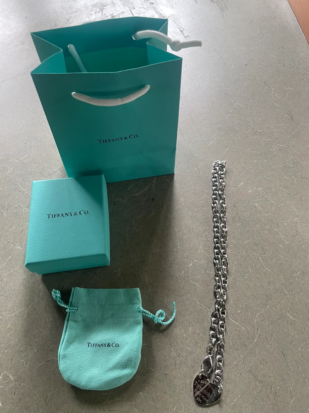 Tiffany & Co. Sterling Silver Heart Tag Chain Necklace - photo 2