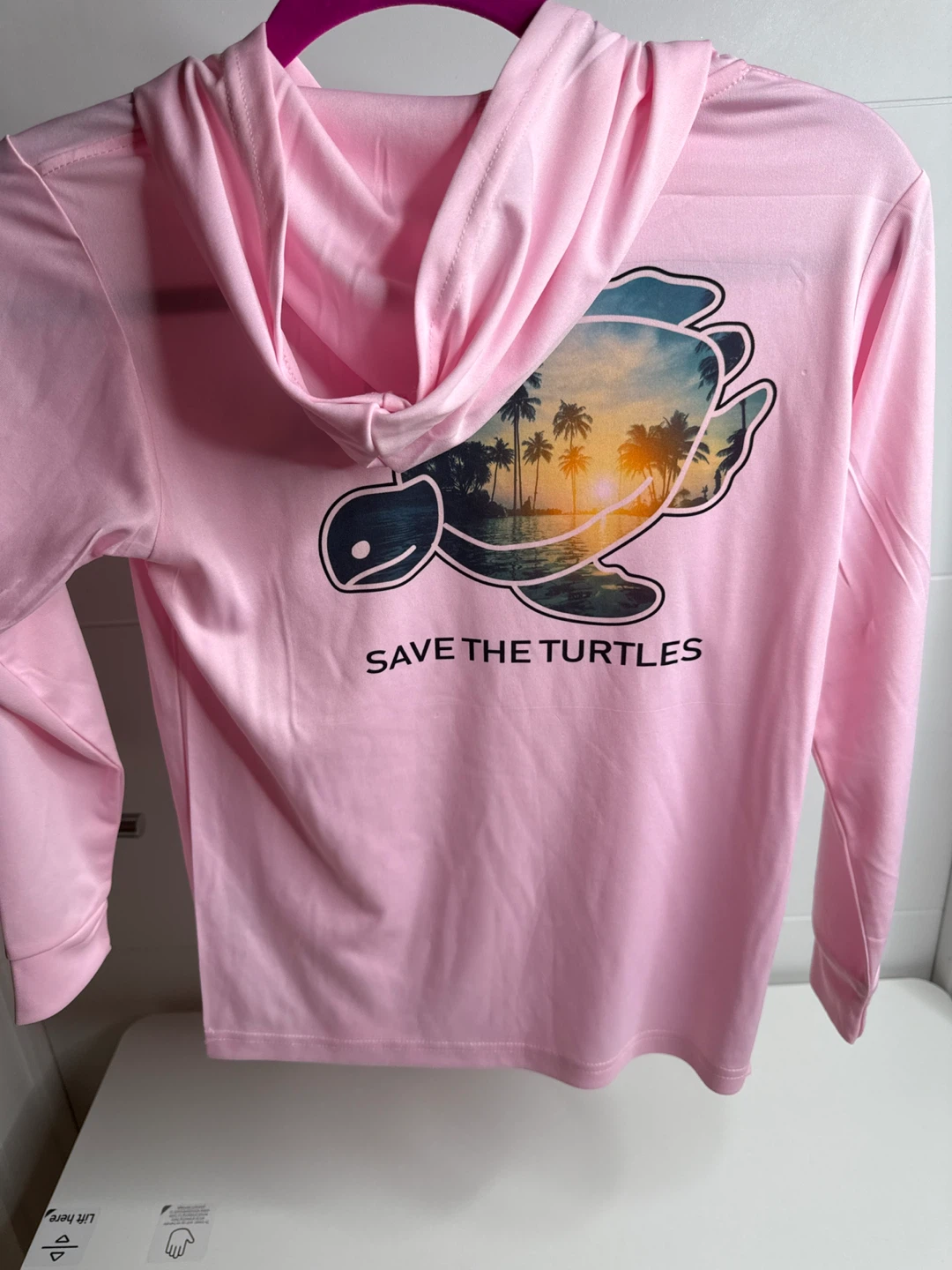 Pink Long Sleeve Turtle Graphic Hoodie - photo 2