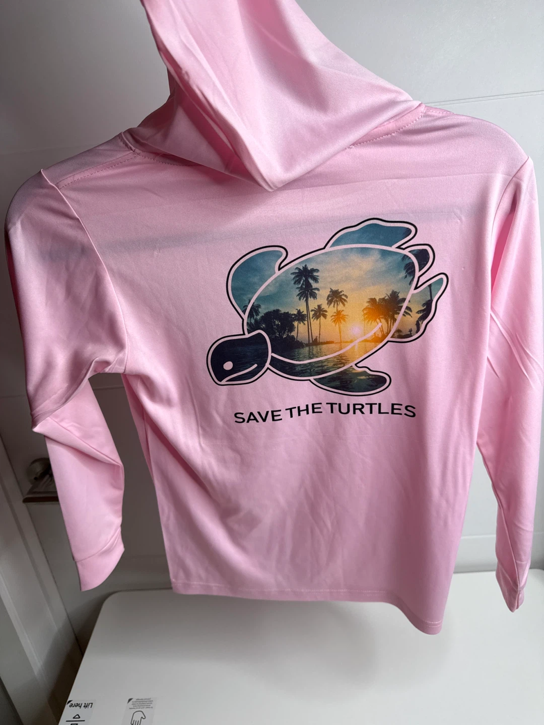 Pink Long Sleeve Turtle Graphic Hoodie - photo 3