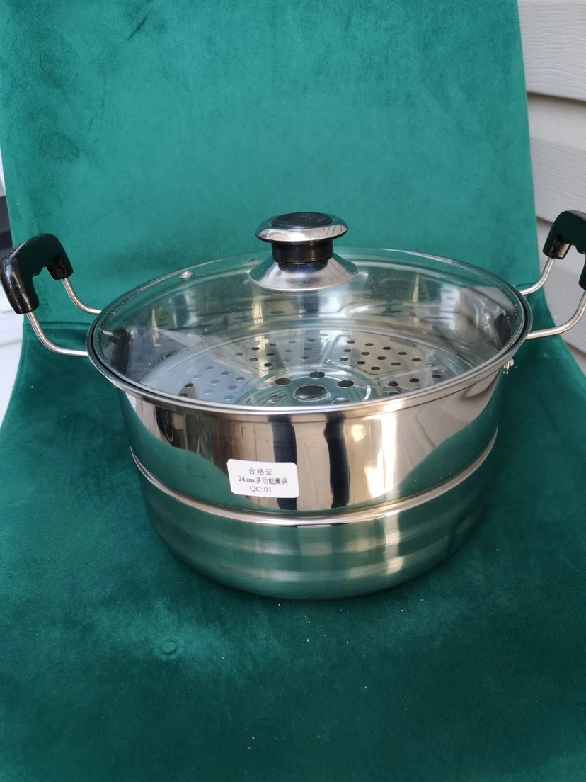 Stainless Steel Steamer Pot with 2 Tiers