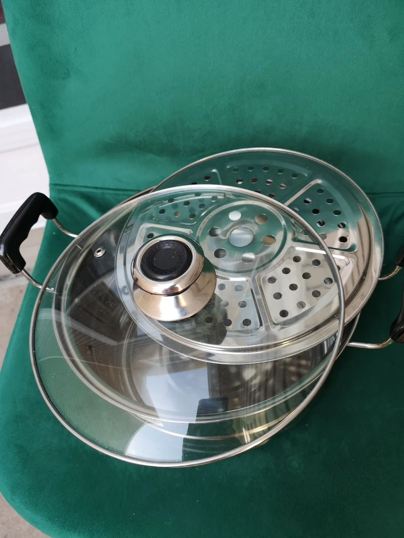 Stainless Steel Steamer Pot with 2 Tiers - photo 2