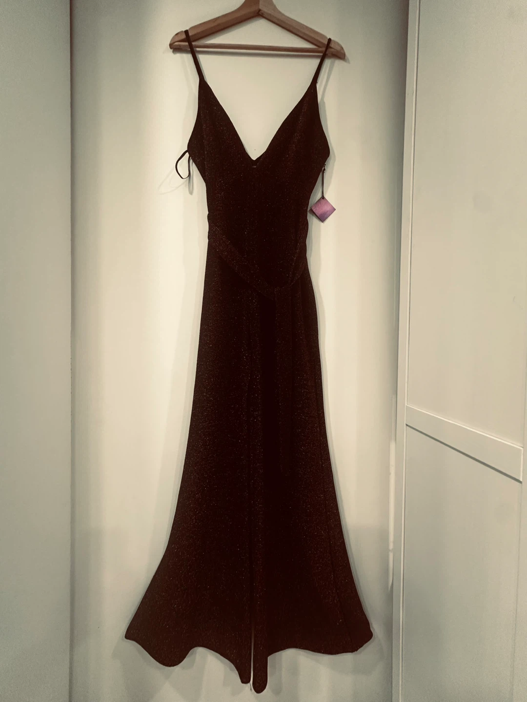 Forever 21 Party Collection Glitter Wide-Leg Jumpsuit — Size S